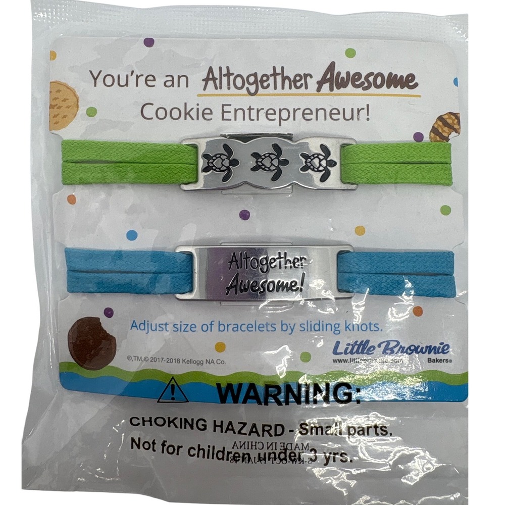 Little Brownie Bakers Girl Scout Cookie Reward  Entrepreneur‎ Bracelets Set of 2